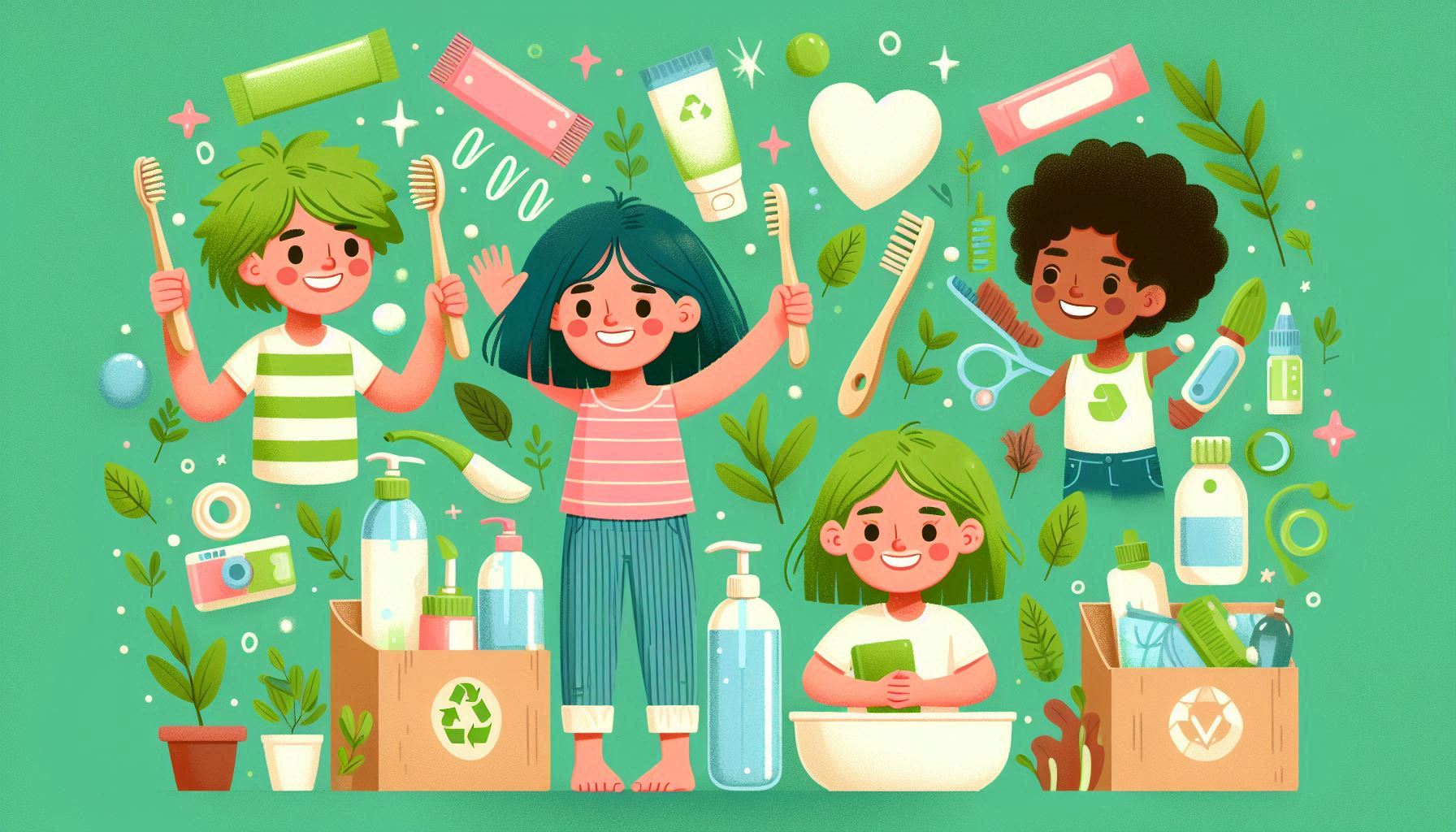 Children happily practicing